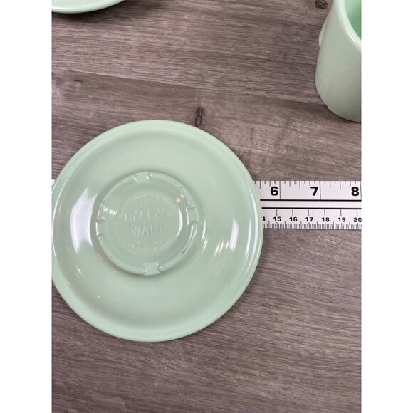 Lot of 5 Vintage Dallas Ware Coffee Cups - Pretty Seafoam Green - Made in USA - Picture 16 of 16